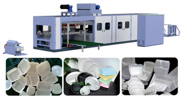 Automatic vacuum forming and cutting machine