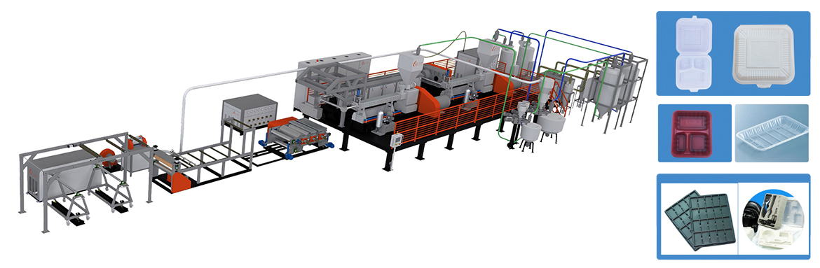 PET Three Layers Coextrusion Foam Sheet Extruder